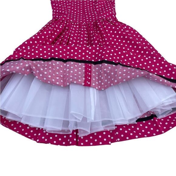 Tracy and Michael Pink White Polka Dot Dress 60’s Petticoat Vintage Women 6 - Picture 2 of 7